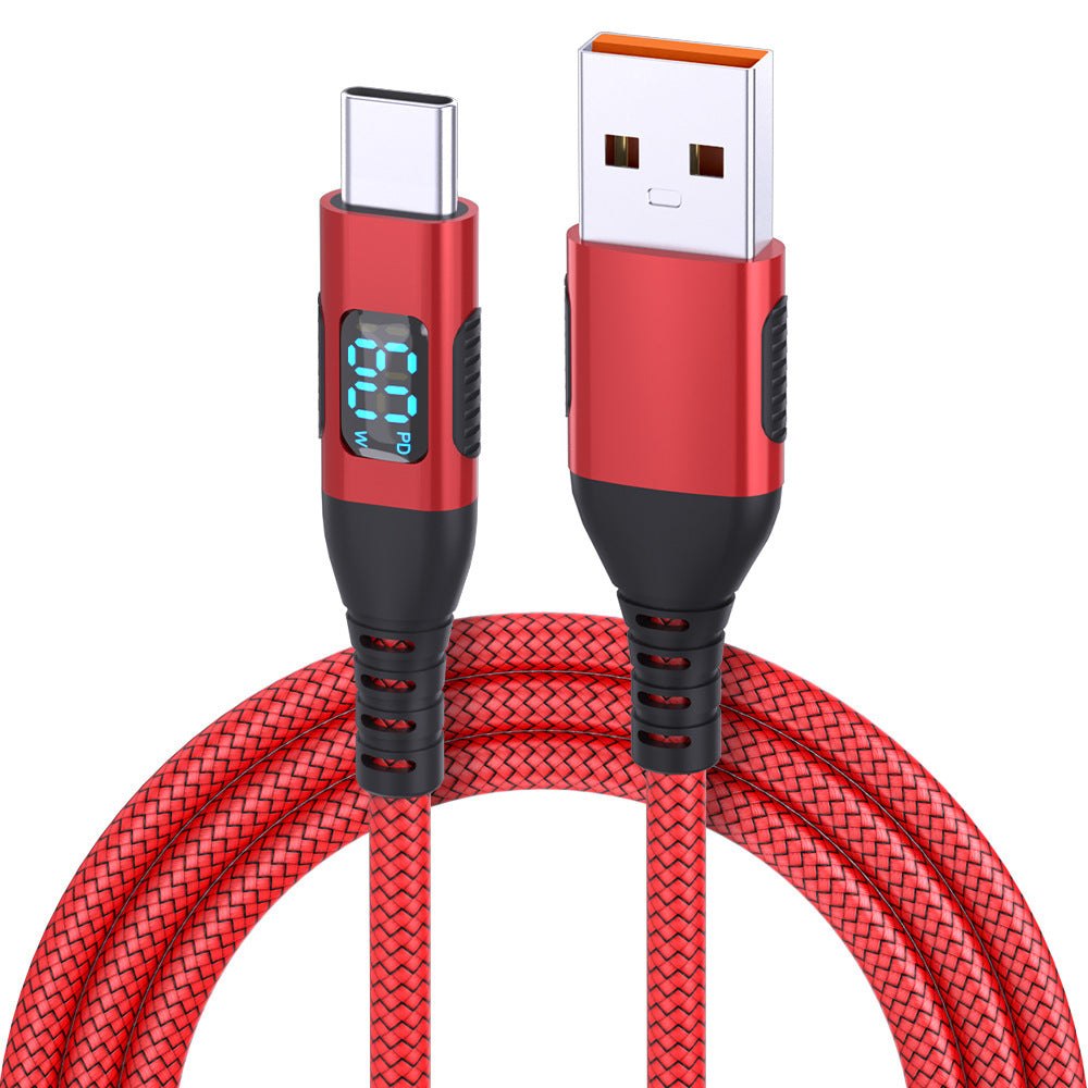 USB Type-C Fast Charging Data Cable with Digital Display