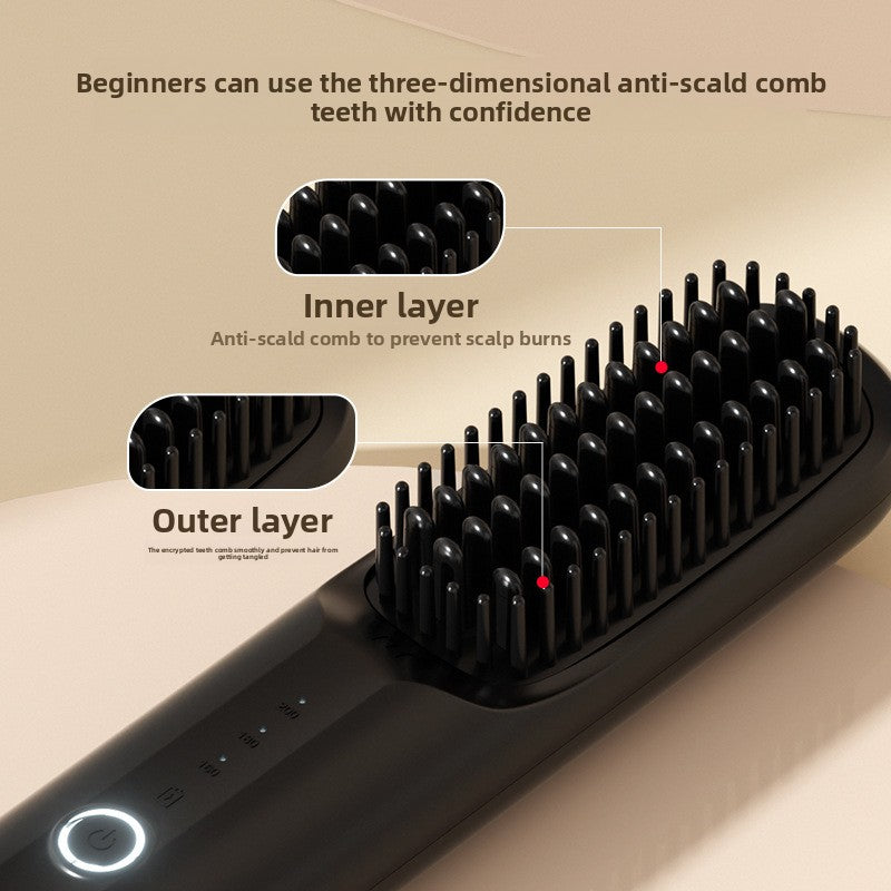 USB Wireless Ceramic Hair Straightening Comb