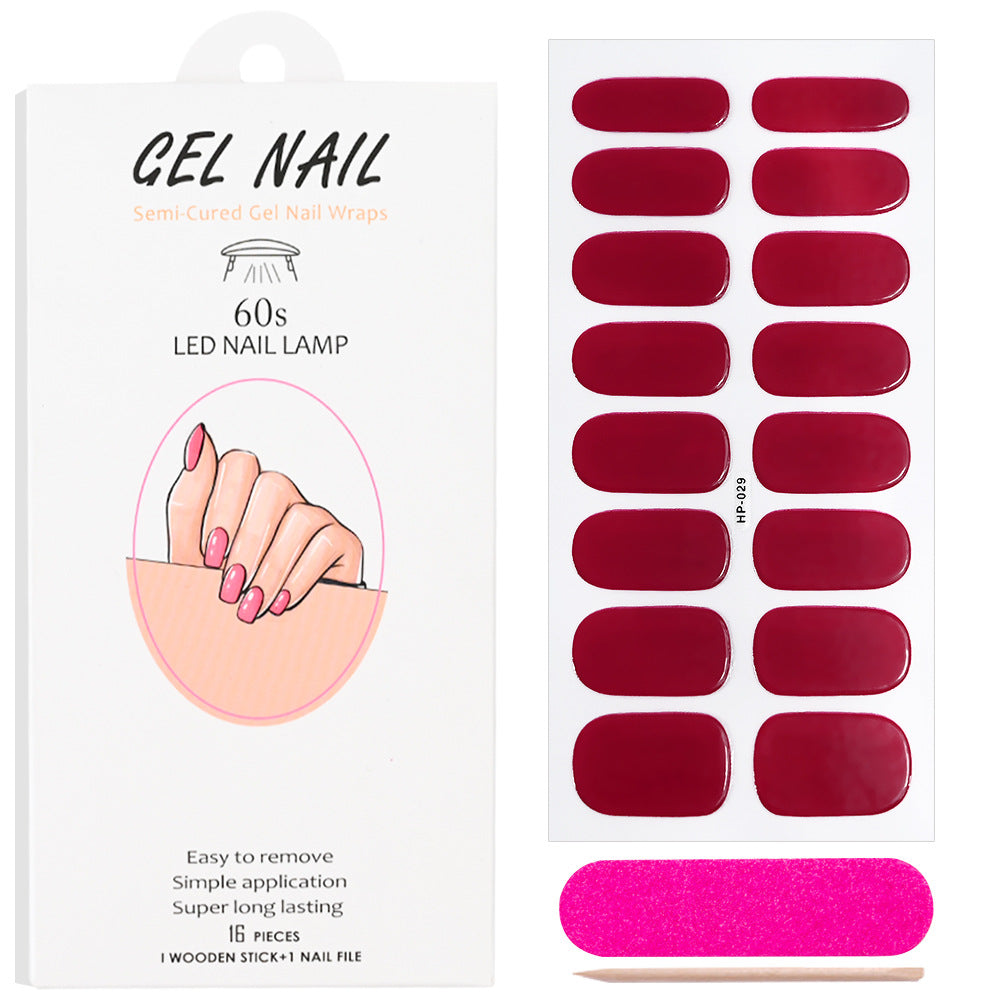 UV Gel Nail Stickers Semi-Cured Phototherapy Nail Set
