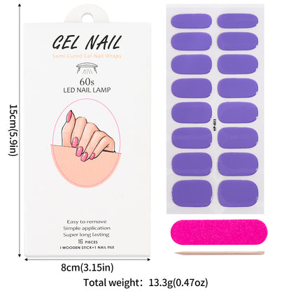 UV Gel Nail Stickers Semi-Cured Phototherapy Nail Set
