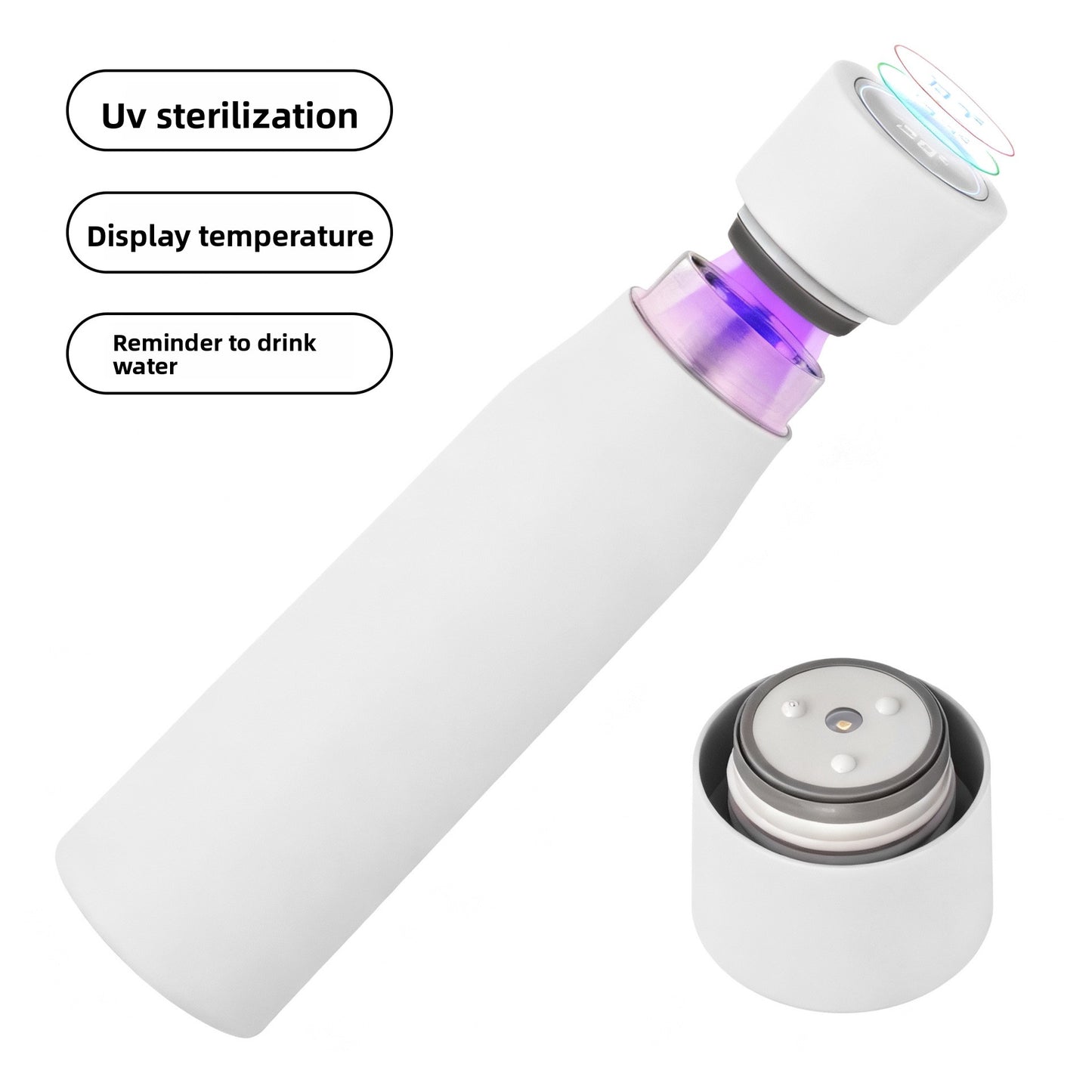 UV sterilization and temperature display thermos cup