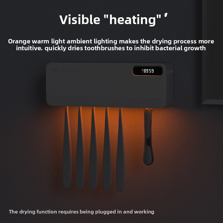 UV Toothbrush Sterilizer with Drying and Wall Mount