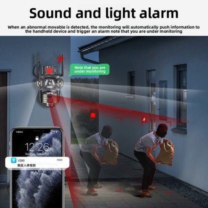 V380 3-screen 4-megapixel 4G surveillance camera