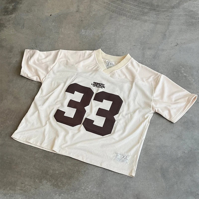 V-Neck Alphabet Print T-Shirt
