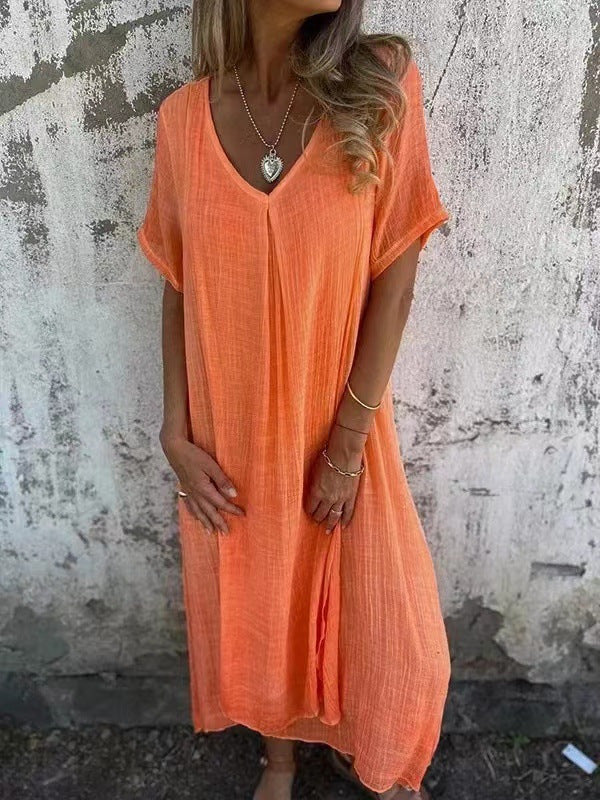 V-neck half dress