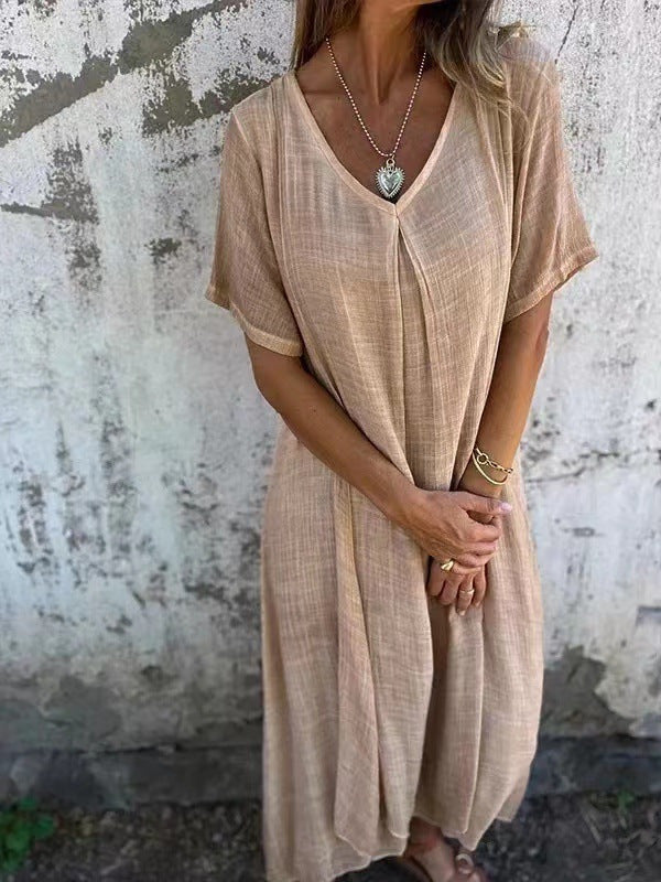 V-neck half dress