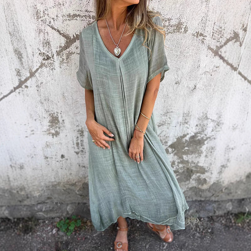 V-neck half dress