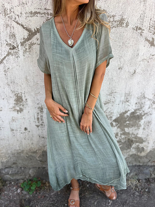 V-neck half dress