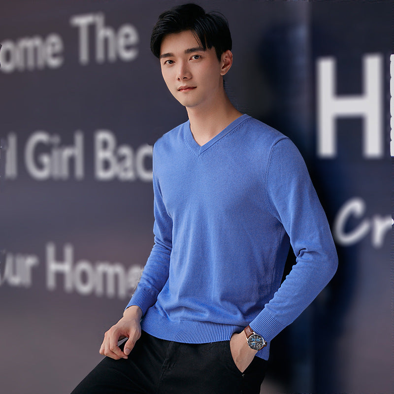 V-neck knitted sweater