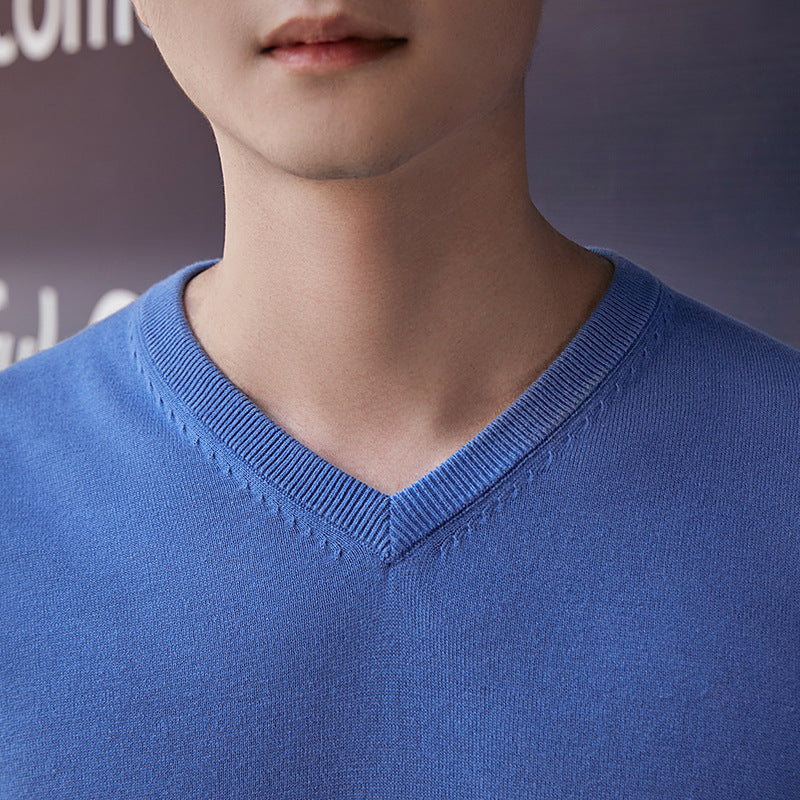 V-neck knitted sweater