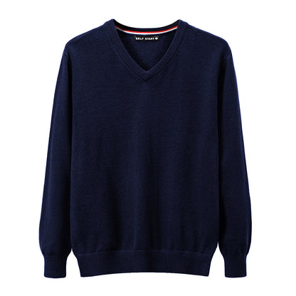 V-neck knitted sweater