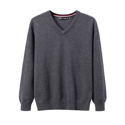 V-neck knitted sweater