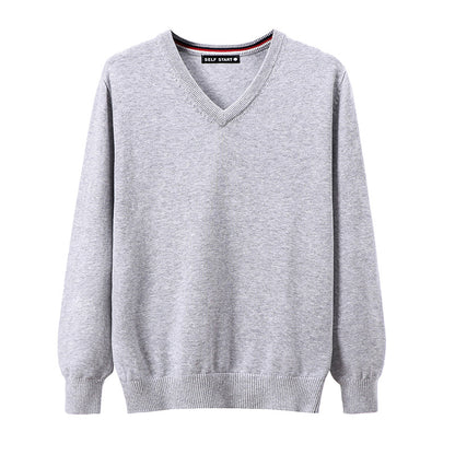 V-neck knitted sweater