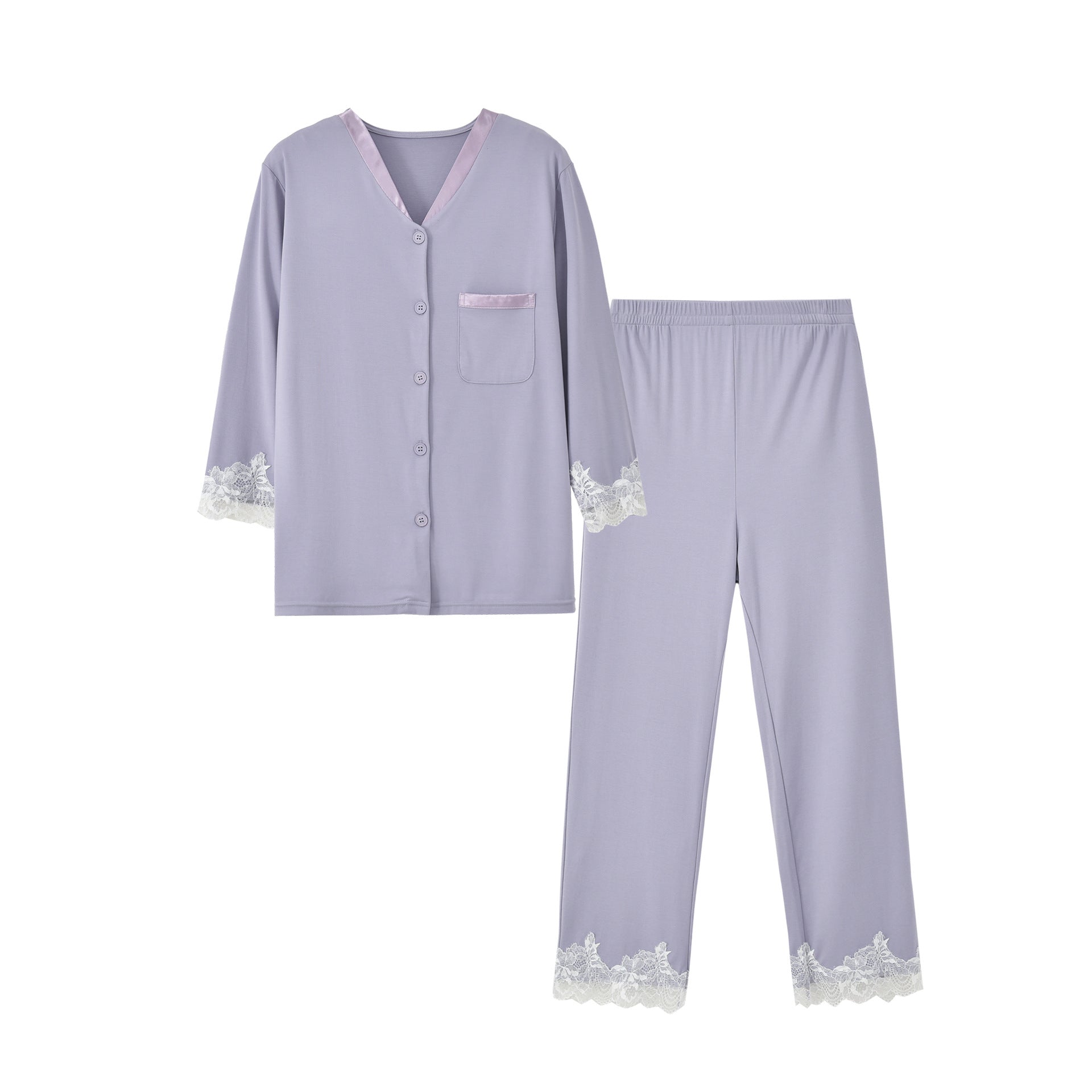 V-neck lace home set