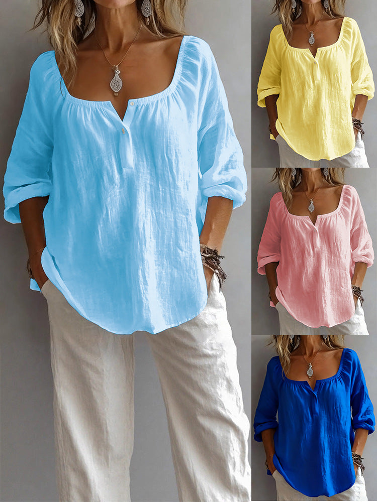 V-neck long sleeves
