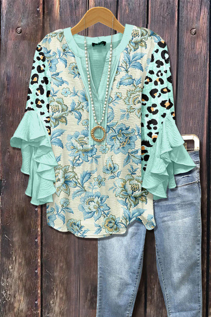 V Neck Lotus Edge T-Shirt for Women