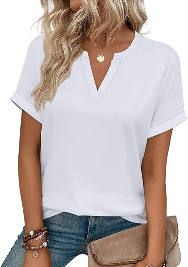 V-neck short sleeves