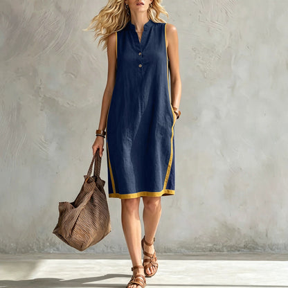 V-neck sleeveless casual loose dress