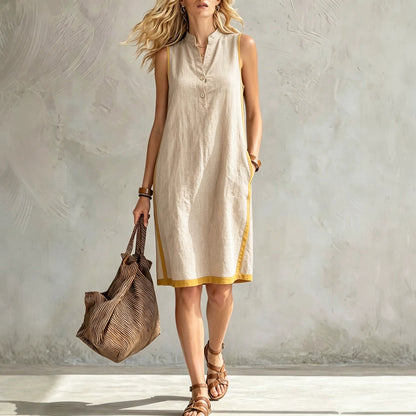 V-neck sleeveless casual loose dress