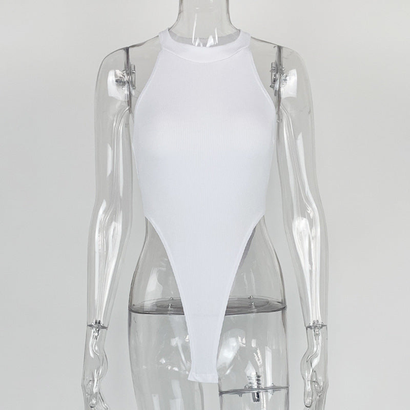 V-neck sleeveless dress shirt with a slit opening