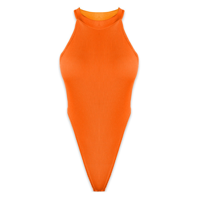 V-neck sleeveless dress shirt with a slit opening