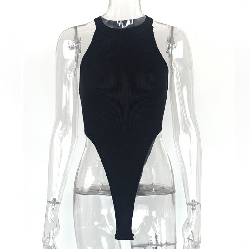 V-neck sleeveless dress shirt with a slit opening