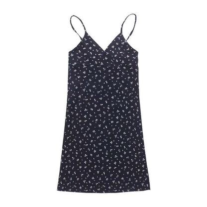 V-Neck Suspender Dress