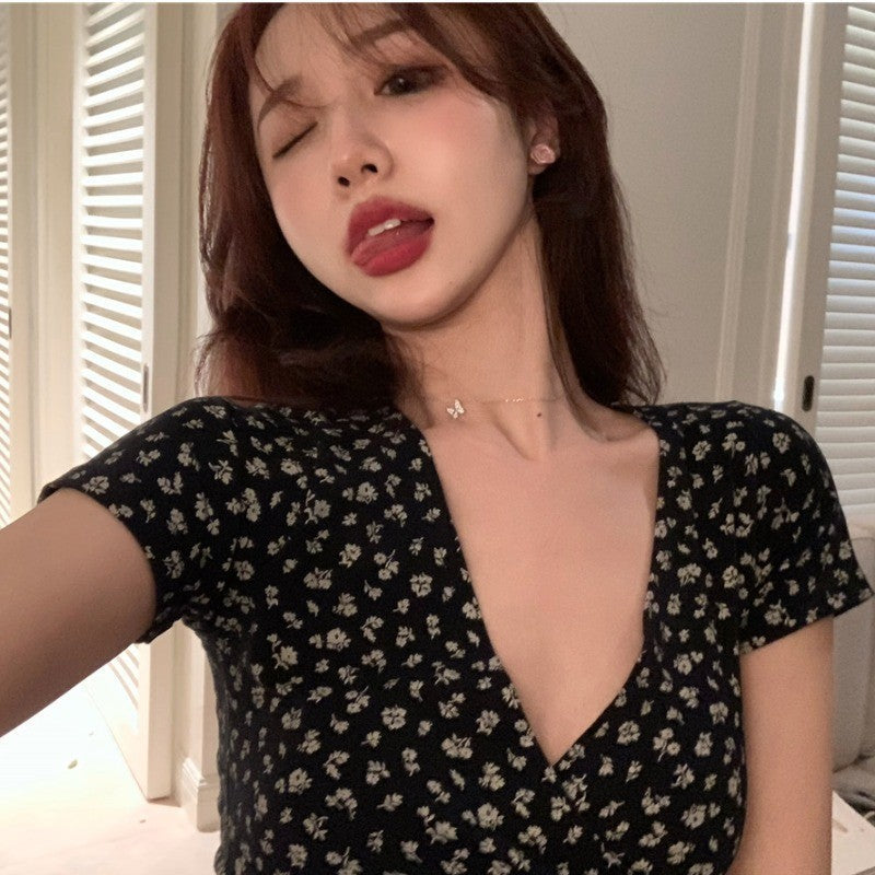 V-Neck Suspender Dress