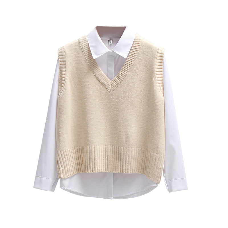 V-neck sweater, vest, jacket