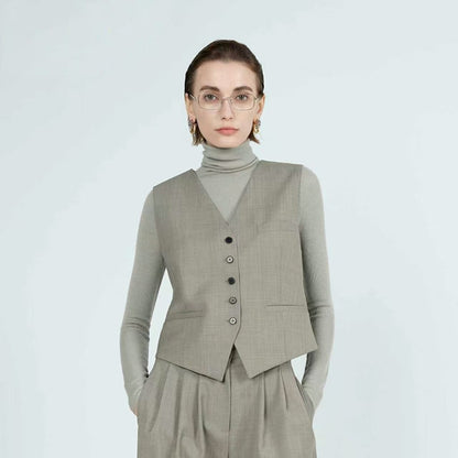 V-neck women's suit vest