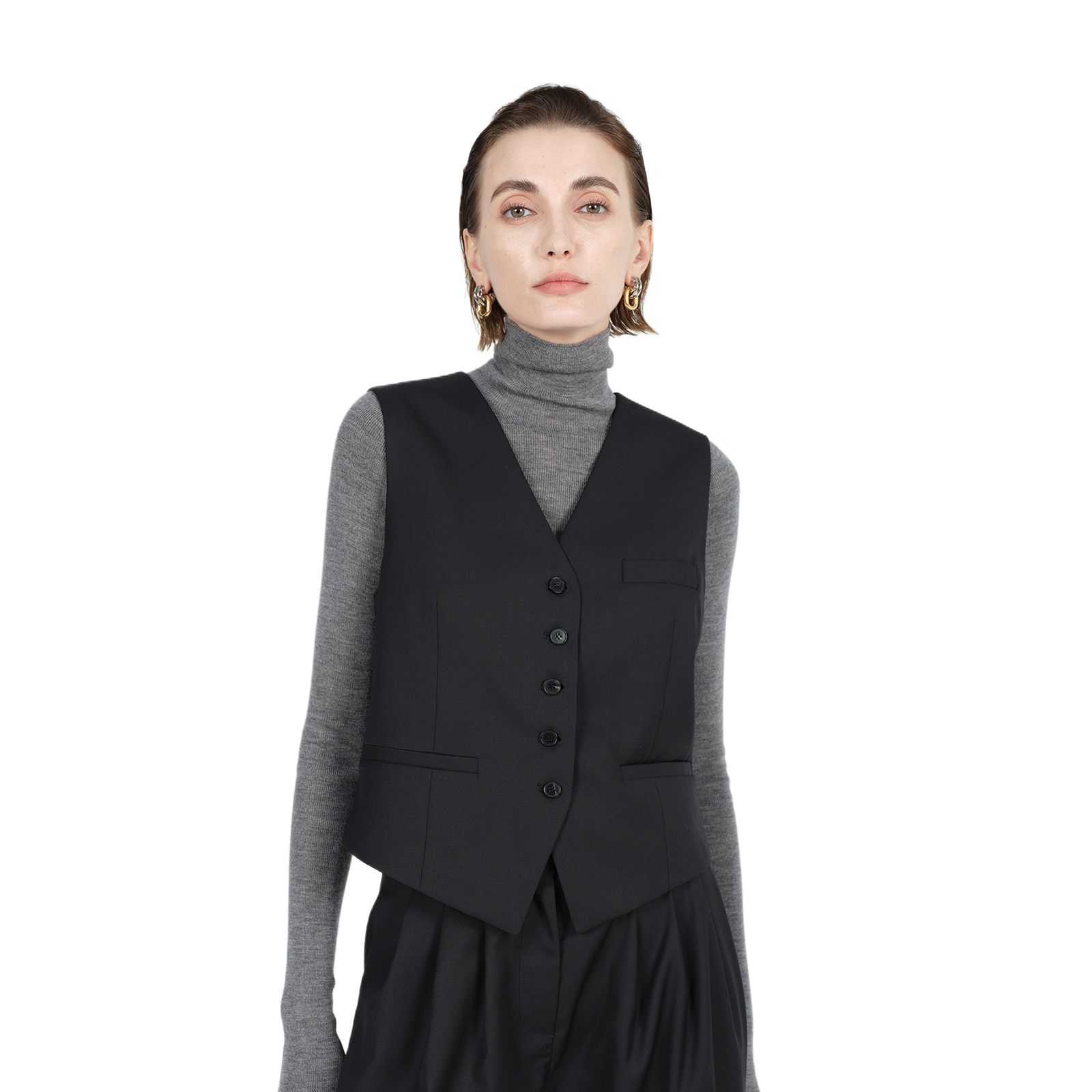 V-neck women's suit vest