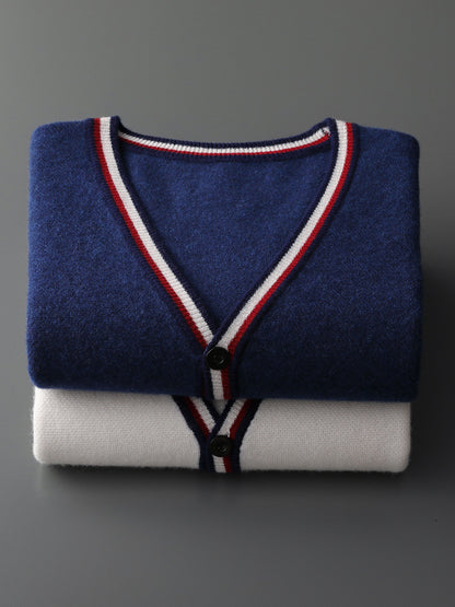 V-Neck Wool Cardigan