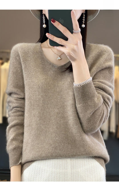V-neck wool sweater for women