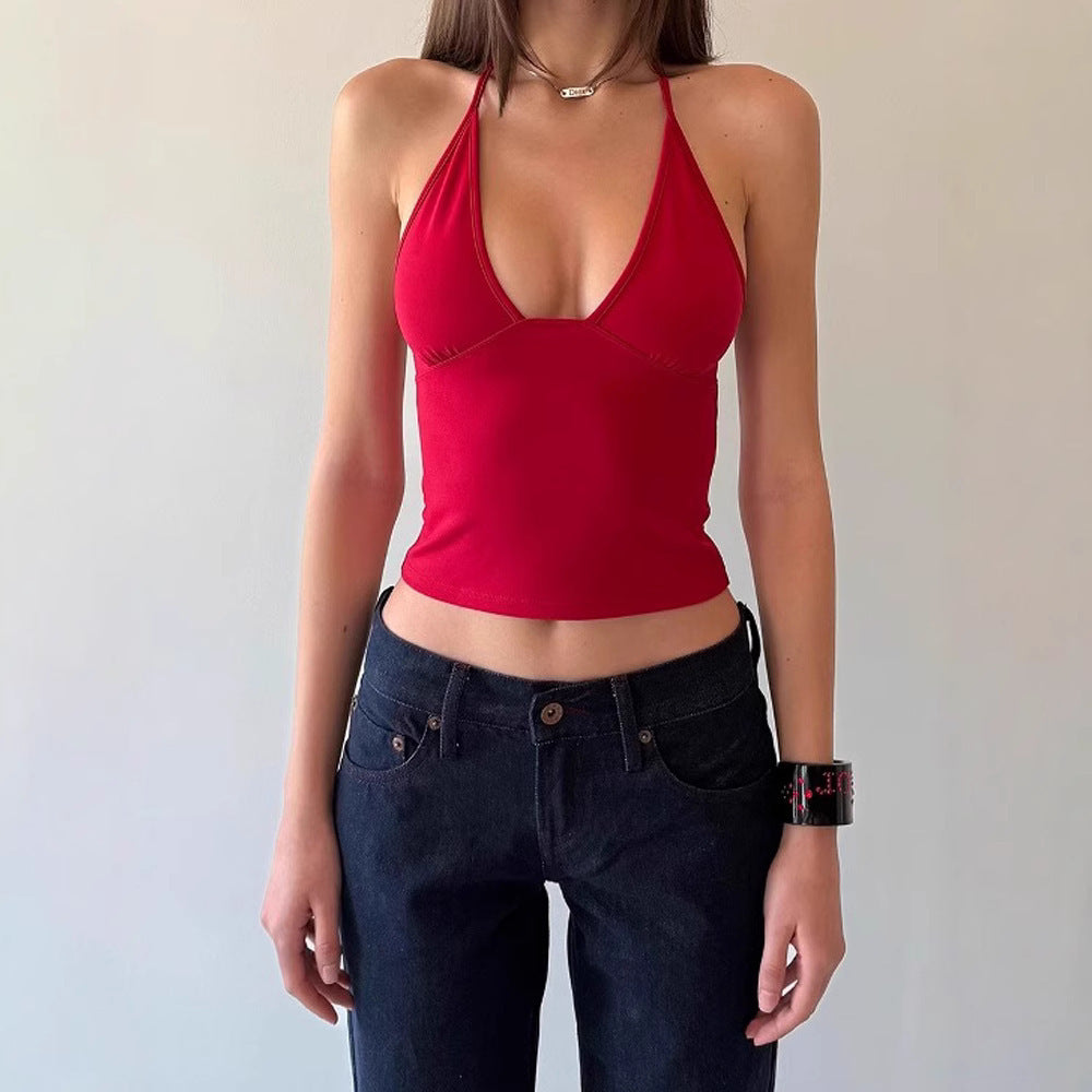 V-necked women's tank top