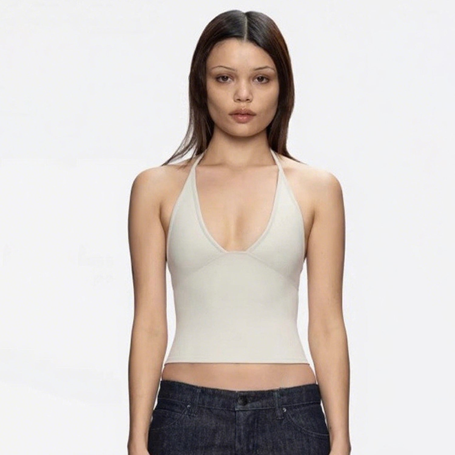 V-necked women's tank top