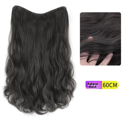 V-Shaped Fluffy Synthetic Hair Wig – Straight/Curly (50cm/60cm)