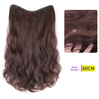 V-Shaped Fluffy Synthetic Hair Wig – Straight/Curly (50cm/60cm)