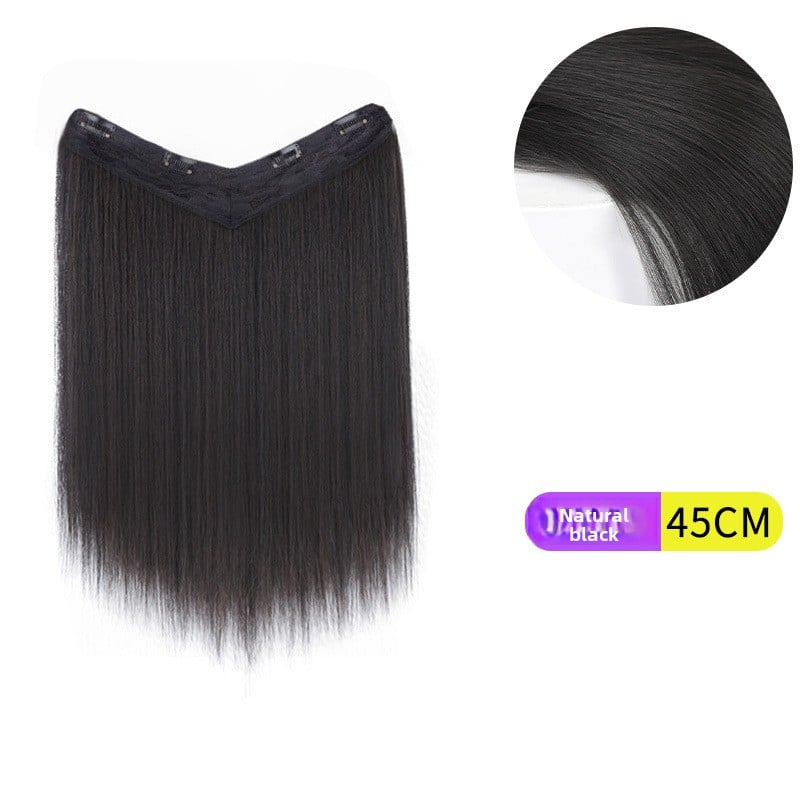 V-Shaped Fluffy Synthetic Hair Wig – Straight/Curly (50cm/60cm)