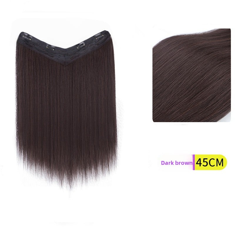 V-Shaped Fluffy Synthetic Hair Wig – Straight/Curly (50cm/60cm)