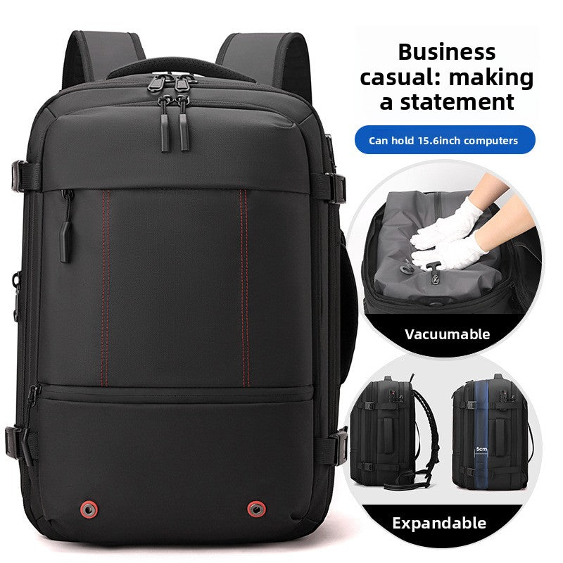 Vacuum Compression Expandable Travel Backpack with Wet-Dry Separation
