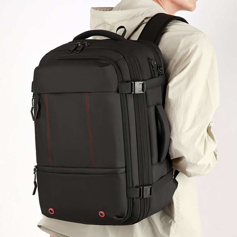 Vacuum Compression Expandable Travel Backpack with Wet-Dry Separation