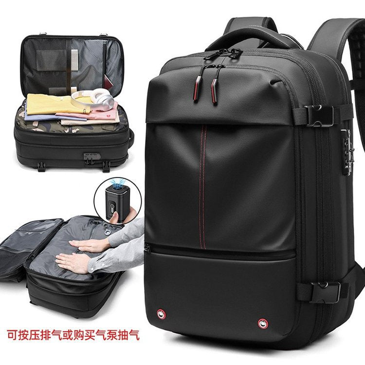 Vacuum Compression Expandable Travel Backpack with Wet-Dry Separation