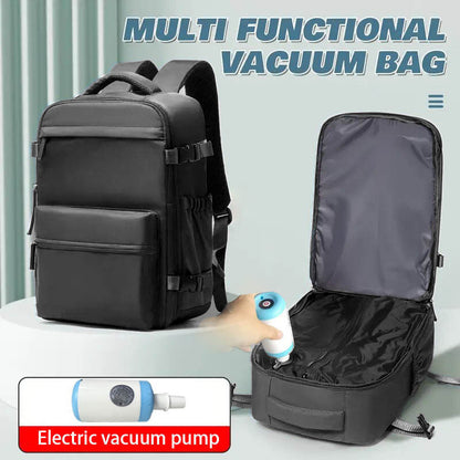 Vacuum Compression Travel Backpack with Expandable Capacity