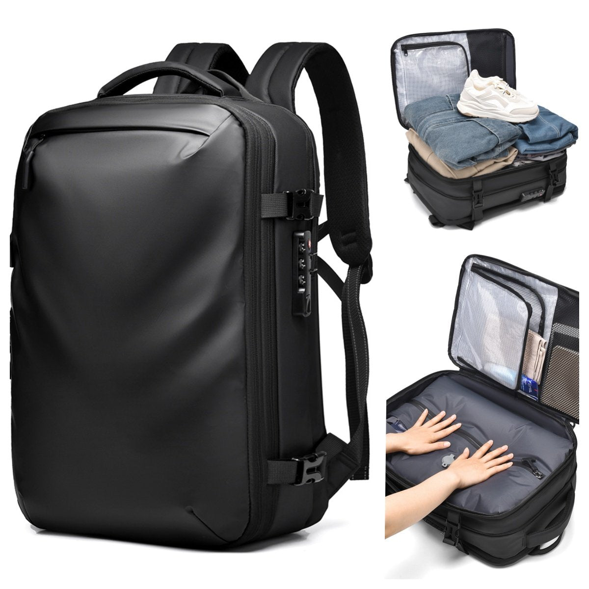 Vacuum Compression Travel Backpack with Laptop Compartment