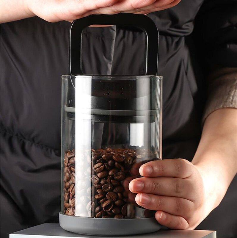 Vacuum Sealed Glass Coffee Storage Canister with Pump