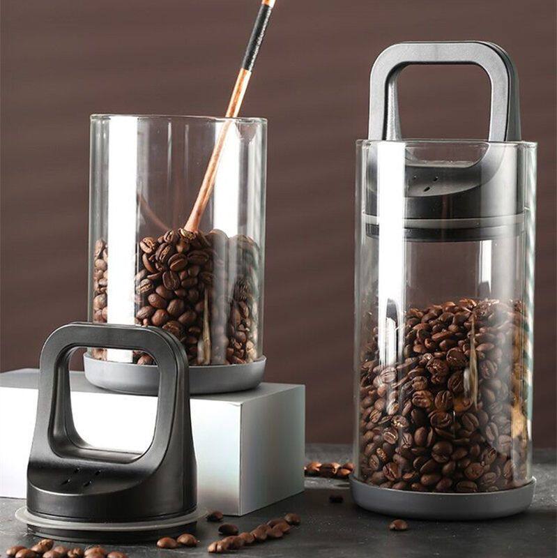 Vacuum Sealed Glass Coffee Storage Canister with Pump
