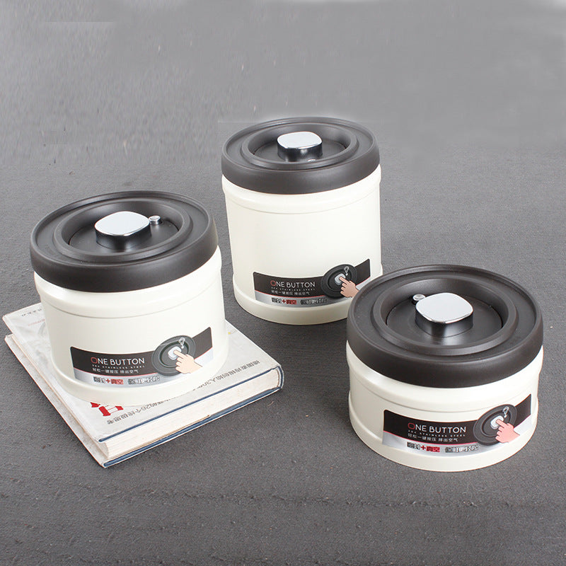Vacuum Sealed Stainless Steel Storage Jar for Coffee Tea Grains