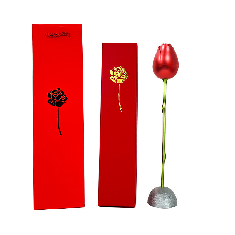 Valentine's Day declaration card with a single rose flower