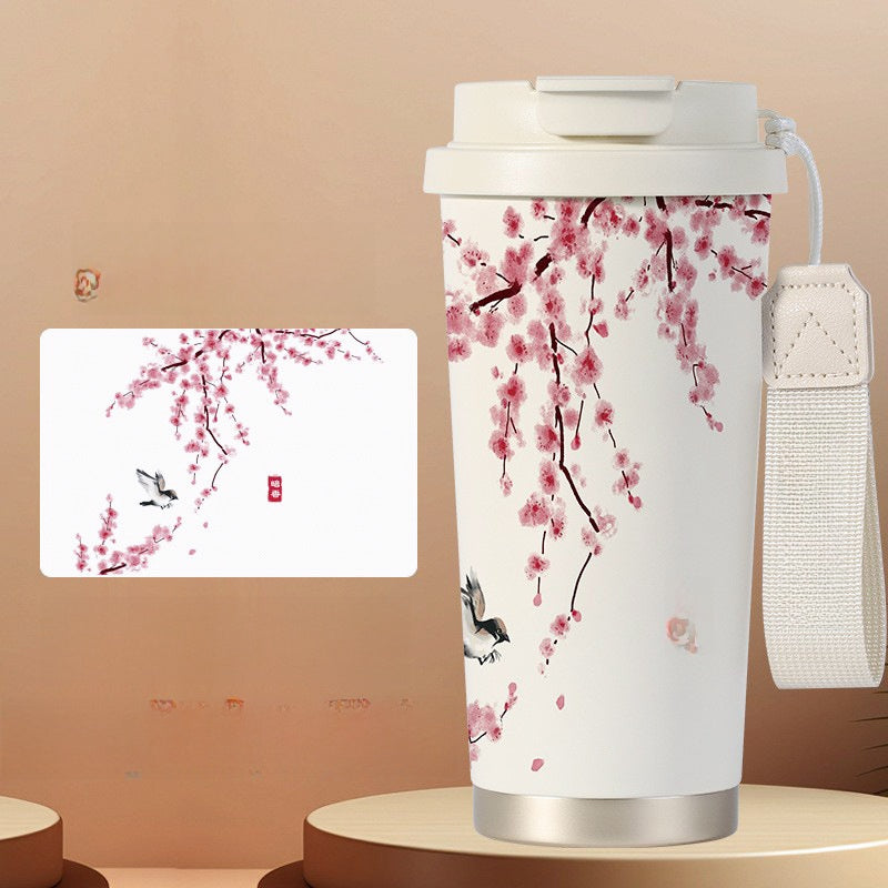 Van Gogh Art Thermos Cup with Ceramic Liner