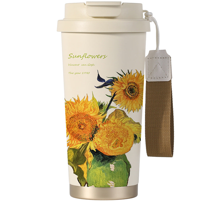 Van Gogh Art Thermos Cup with Ceramic Liner
